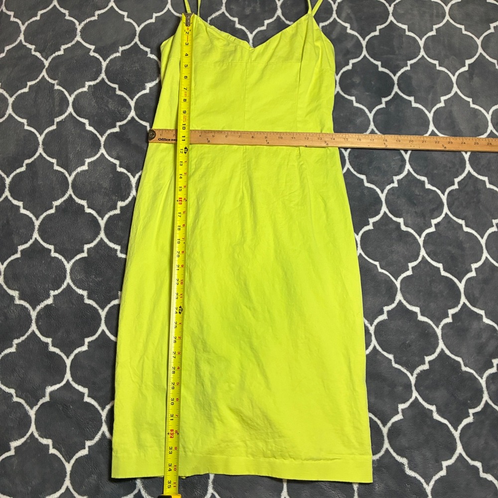 D&G Dolce & Gabbana Neon Lime Green Cotton Sheath Dress Italy IT 46 US 10-12